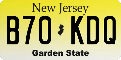 NJ license plate B70KDQ