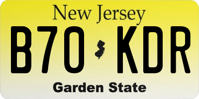 NJ license plate B70KDR