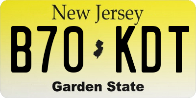 NJ license plate B70KDT