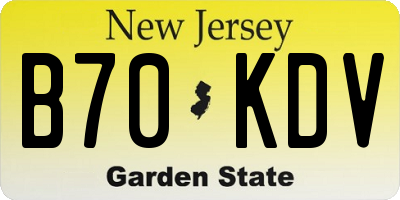 NJ license plate B70KDV