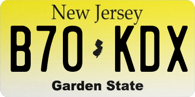 NJ license plate B70KDX