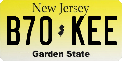 NJ license plate B70KEE