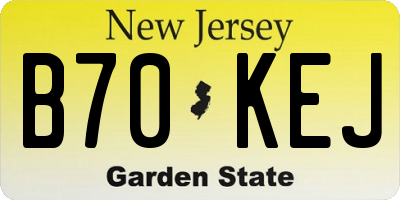 NJ license plate B70KEJ