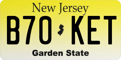 NJ license plate B70KET