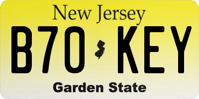 NJ license plate B70KEY