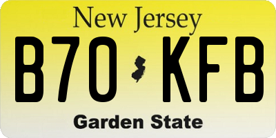 NJ license plate B70KFB