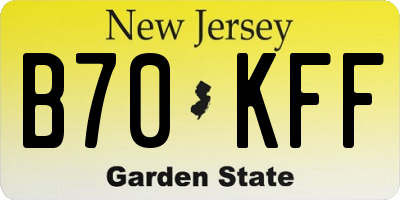 NJ license plate B70KFF