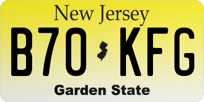 NJ license plate B70KFG