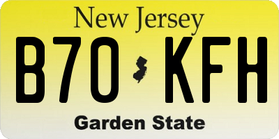 NJ license plate B70KFH