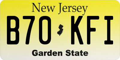 NJ license plate B70KFI
