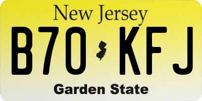 NJ license plate B70KFJ