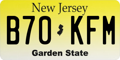NJ license plate B70KFM