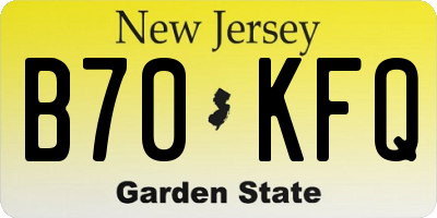 NJ license plate B70KFQ