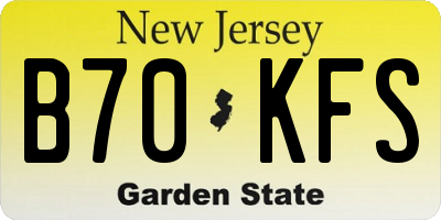 NJ license plate B70KFS