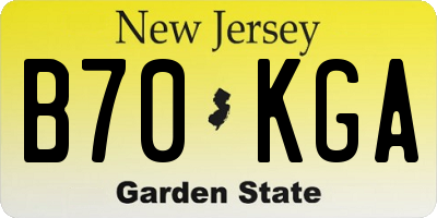 NJ license plate B70KGA