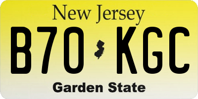 NJ license plate B70KGC