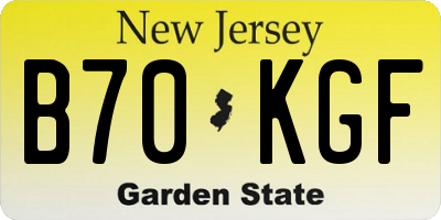 NJ license plate B70KGF