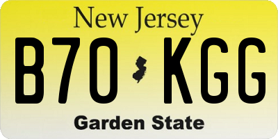 NJ license plate B70KGG