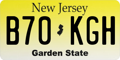 NJ license plate B70KGH