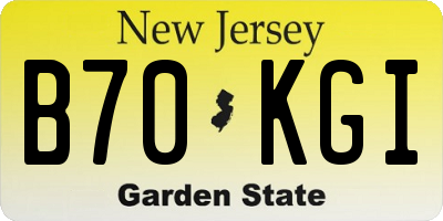 NJ license plate B70KGI