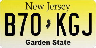 NJ license plate B70KGJ