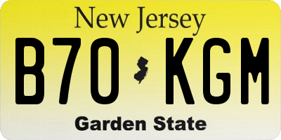 NJ license plate B70KGM