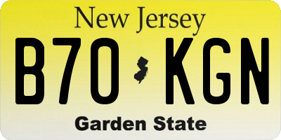 NJ license plate B70KGN