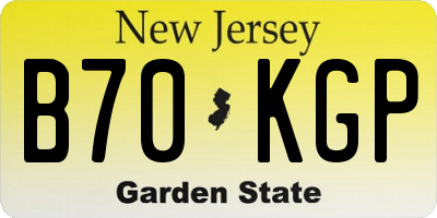 NJ license plate B70KGP