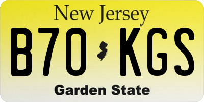 NJ license plate B70KGS