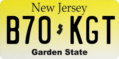 NJ license plate B70KGT