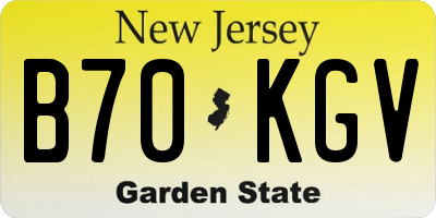 NJ license plate B70KGV