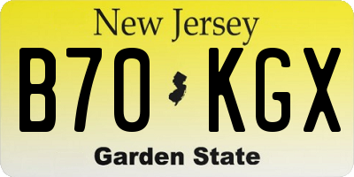 NJ license plate B70KGX