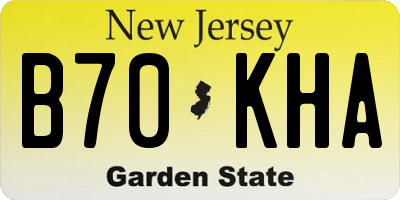 NJ license plate B70KHA