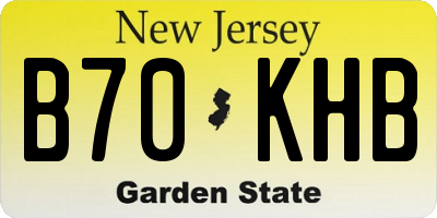 NJ license plate B70KHB