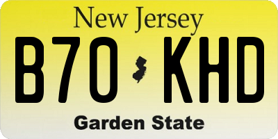 NJ license plate B70KHD