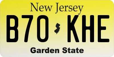 NJ license plate B70KHE