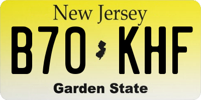 NJ license plate B70KHF