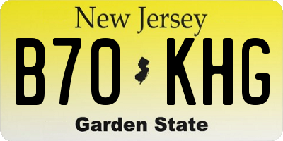 NJ license plate B70KHG