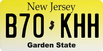 NJ license plate B70KHH