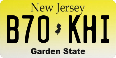 NJ license plate B70KHI
