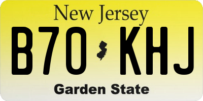 NJ license plate B70KHJ