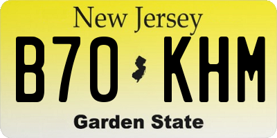 NJ license plate B70KHM