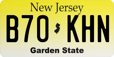 NJ license plate B70KHN