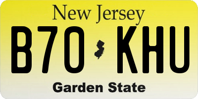 NJ license plate B70KHU