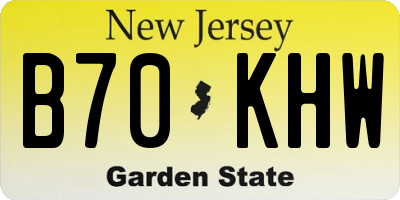 NJ license plate B70KHW