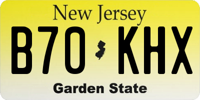 NJ license plate B70KHX