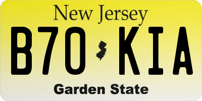 NJ license plate B70KIA