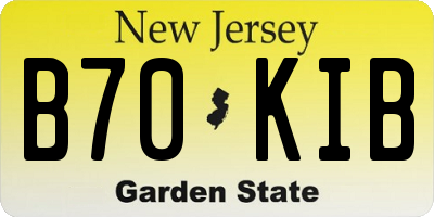 NJ license plate B70KIB