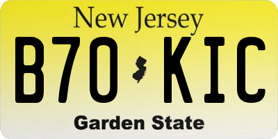 NJ license plate B70KIC