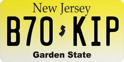 NJ license plate B70KIP